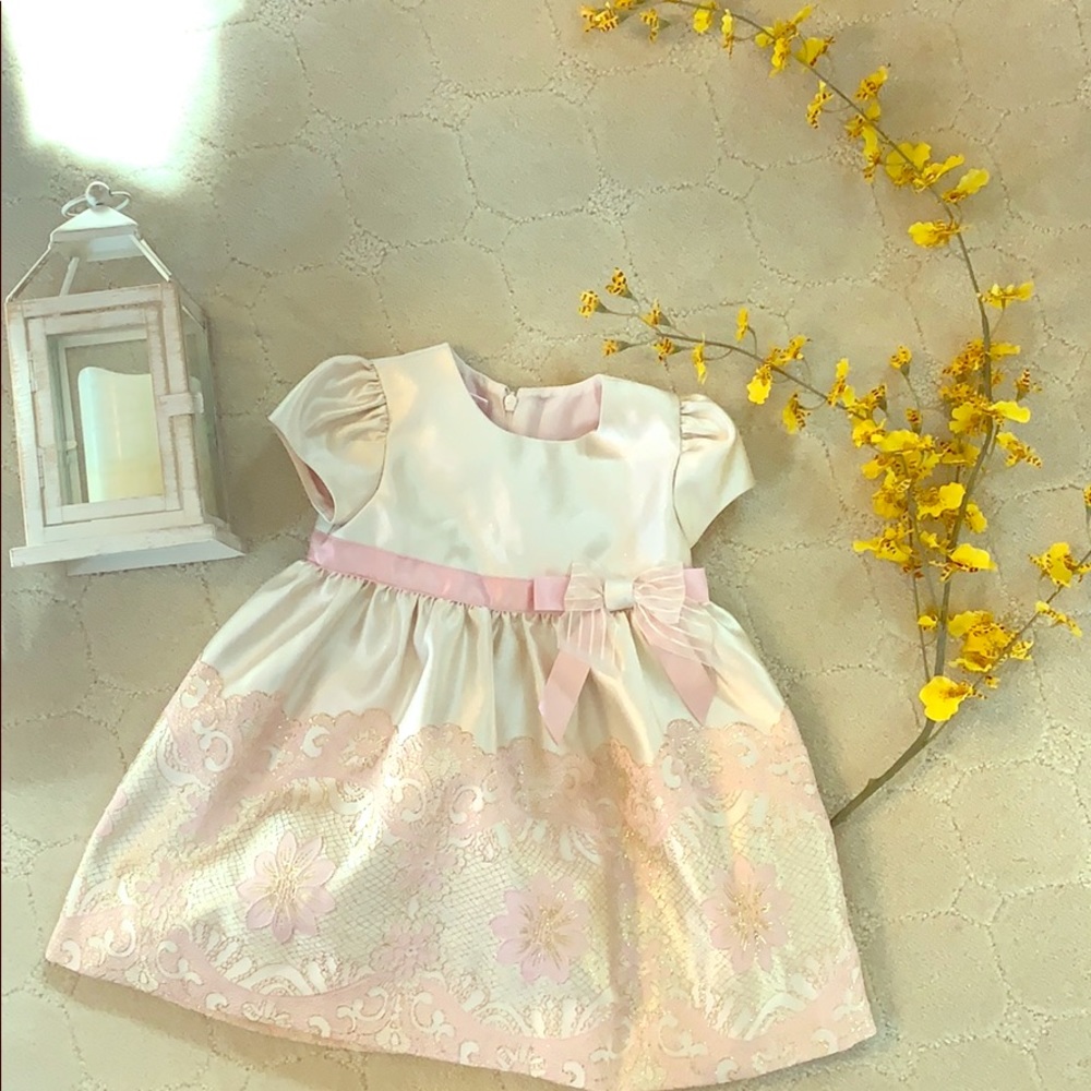 Champagne & Pink baby gown